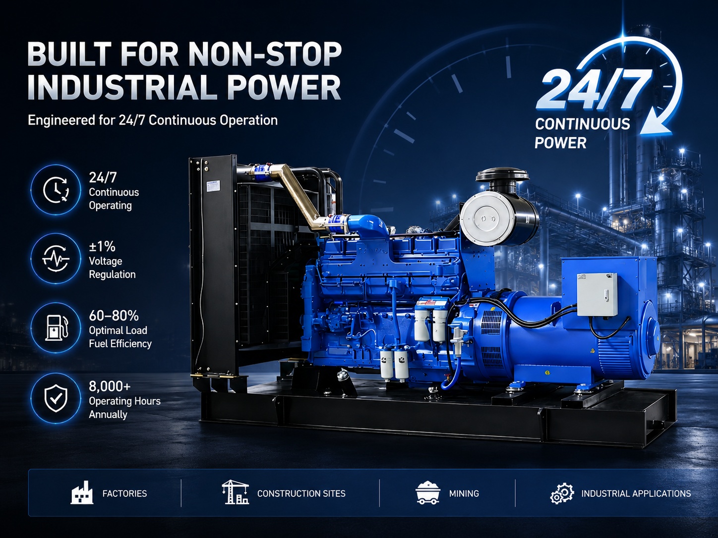 Stable Operation of Usuper Power Industrial Generator