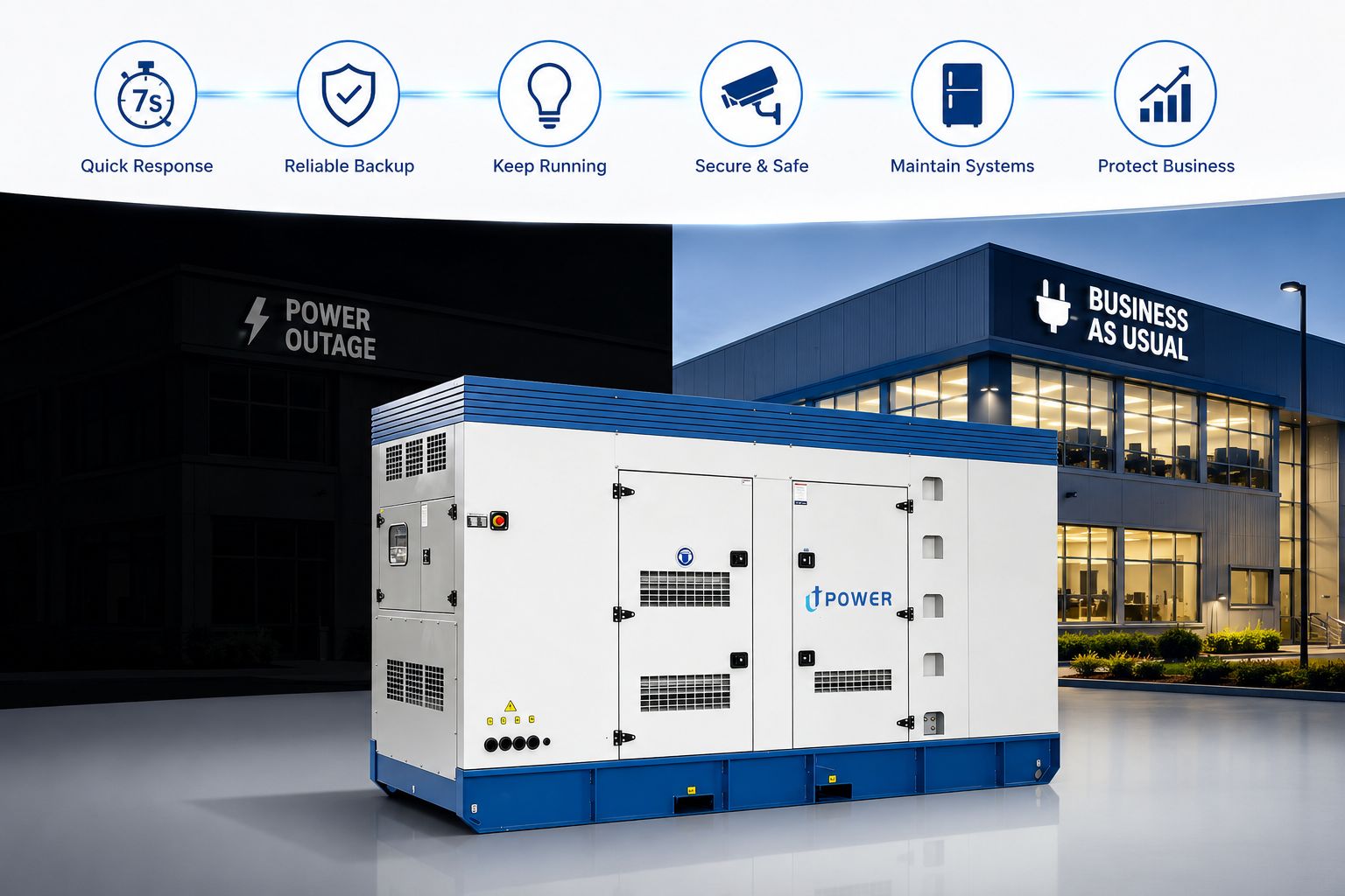 Usuper Power Reliable Commercial Generator for Business