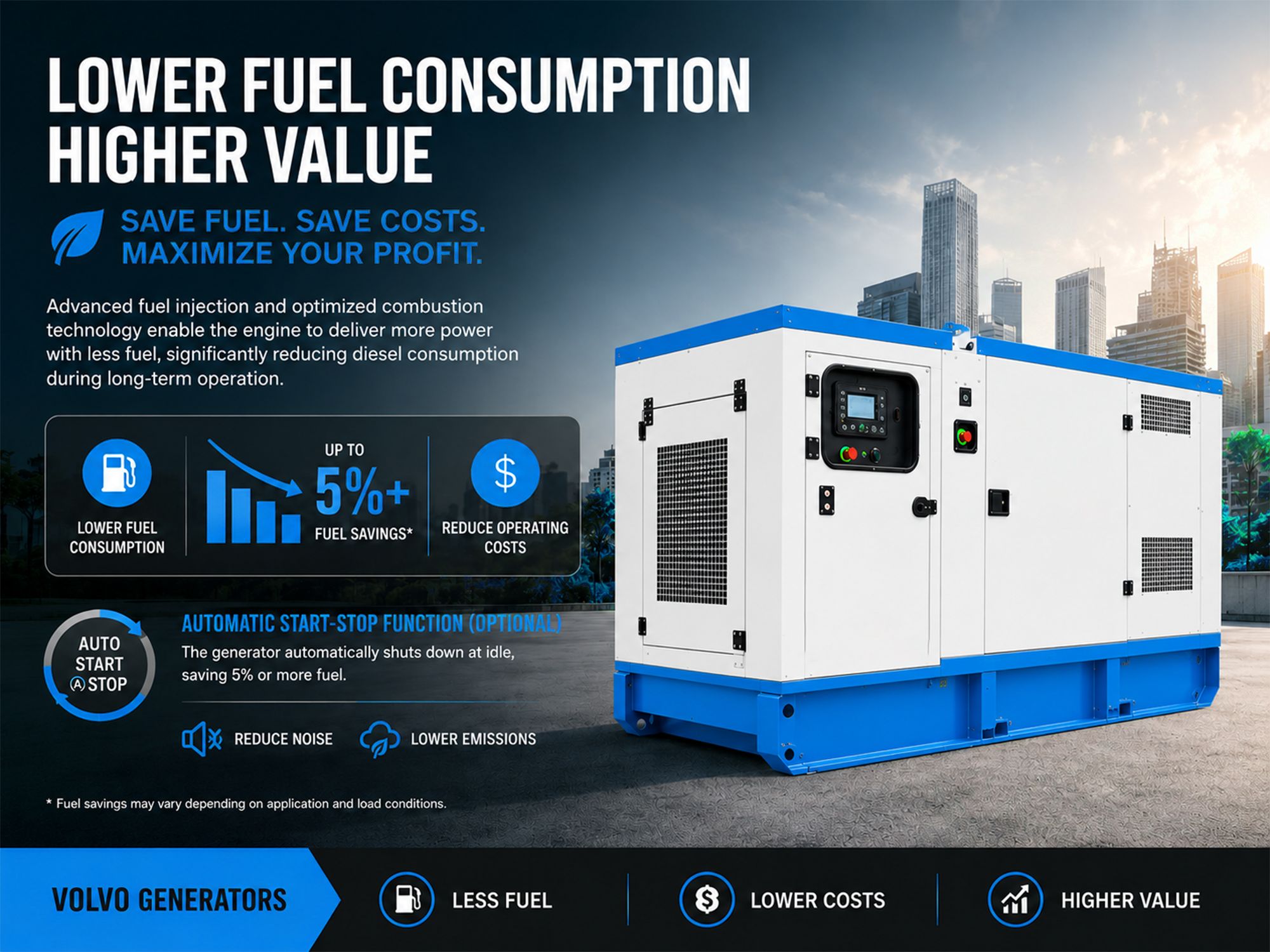 High Load Acceptance of Usuper Power Volvo Generator